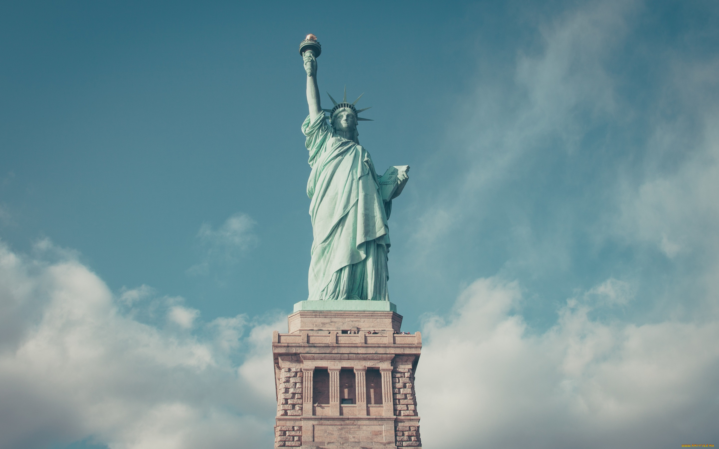 , - ,  ,  -, new, york, city, manhatten, statue, of, liberty, blue, sky, -, , 